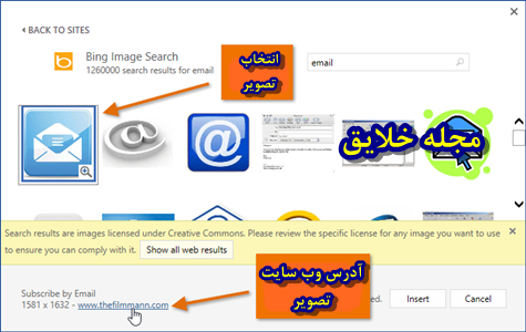 قرار دادن عکس