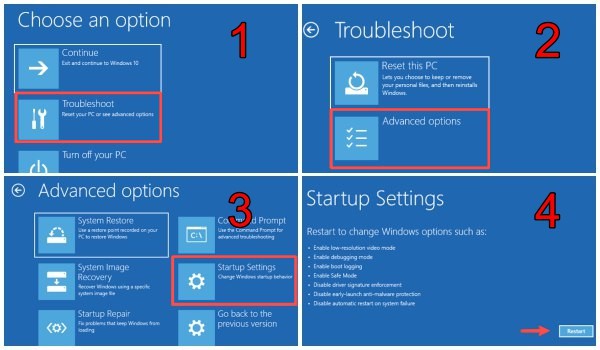 حالت safe mode در ویندوز 10