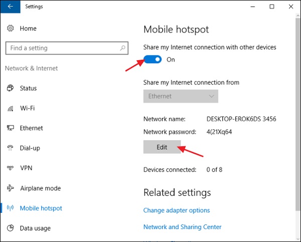 آموزش اشتراک گذاری اینترنت کامپیوتر به صورت wifi
