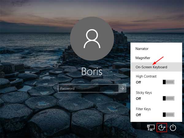 کیبورد مجازی ویندوز 10