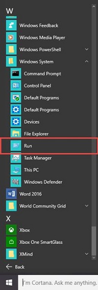 نحوه اجرای run در ویندوز 7 